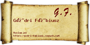 Gödri Fábiusz névjegykártya